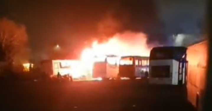 Dramatic footage shows major Greenock bus depot fire as cops probe blaze