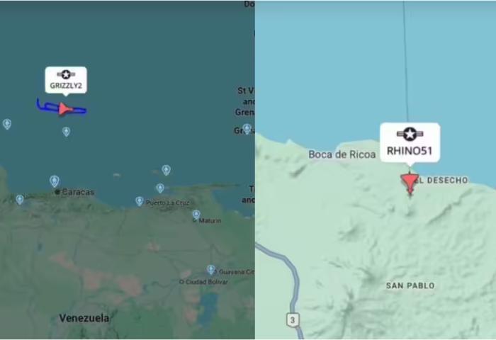 Aviones de combate de EEUU volaron cerca a costas venezolanas