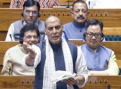 “National song not given equal space, marginalised”: Rajnath Singh slams Congress in Parliament