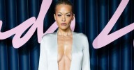 Rita Ora's Bold Tom Ford Dress Has Daring High Slit & Neckline