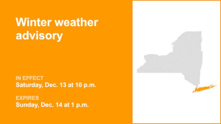NY weather: part of New York under a winter weather advisory Saturday and Sunday