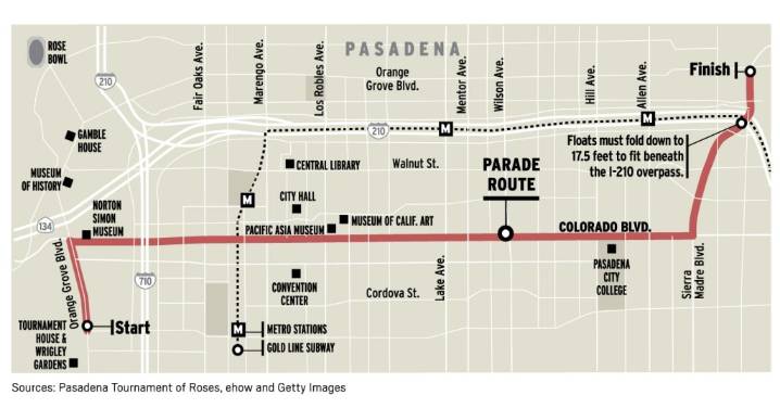 5.5 miles of roses and waves: Here’s the 2026 Rose Parade route, and some rosey parade rules to go with it