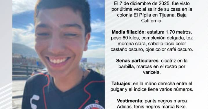 Se busca a Alexander López Delgado de 17 años
