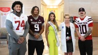 2025 Lombardi Award finalists and Miss Texas USA visit pediatric cancer patients at Texas Children's