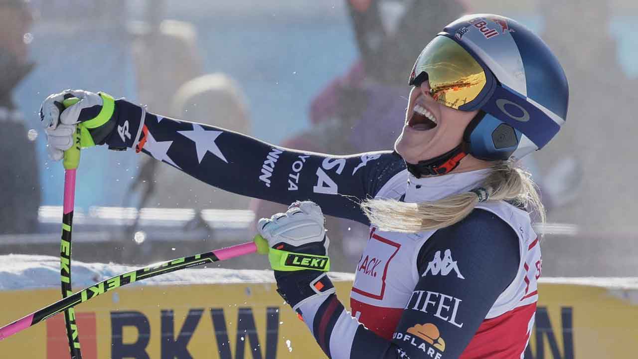 Lindsey Vonn wins World Cup downhill at age 41 to start her Olympic season