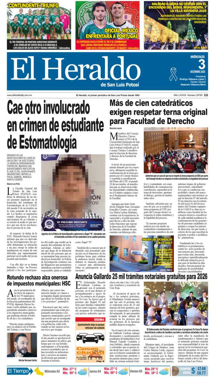 Edición impresa 03 de diciembre de 2025