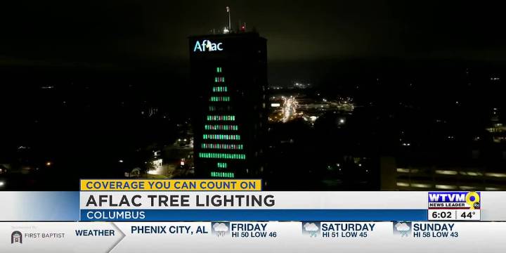 AFLAC tower tree lighting