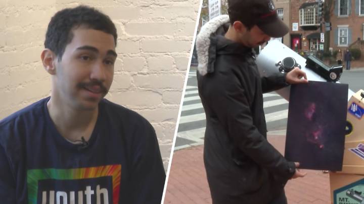 Venezolano lleva telescopio a calles de DC a pesar de temor por políticas migratorias