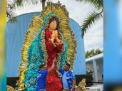 Desde Florida: un artista latino creó una Virgen de Guadalupe monumental con más de 20 mil globos