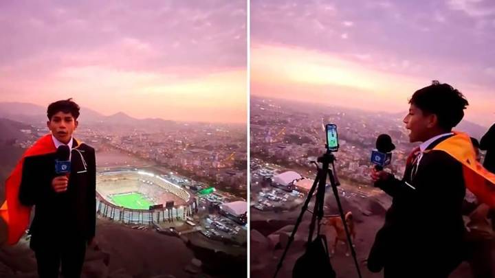 El periodista de 15 años que relató la final desde un cerro de Lima