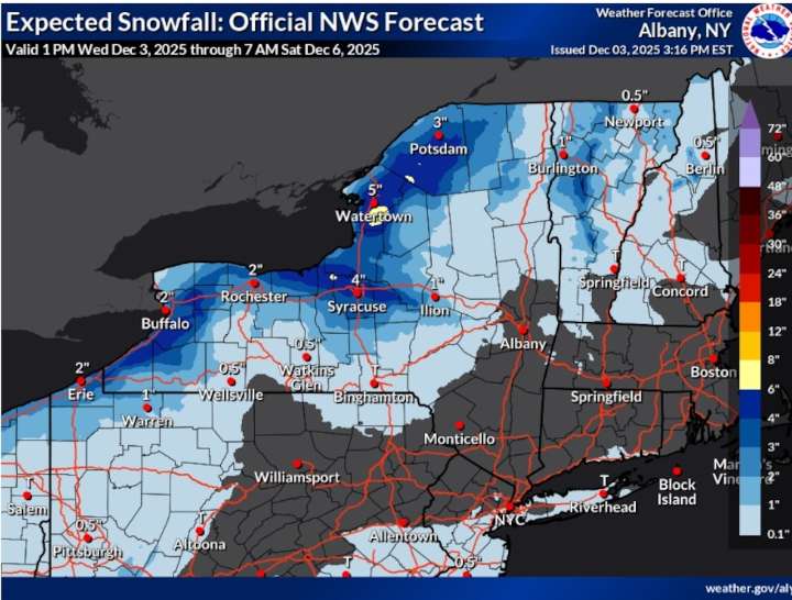 Winter weather advisory issued for Central NY as more lake effect snow looms