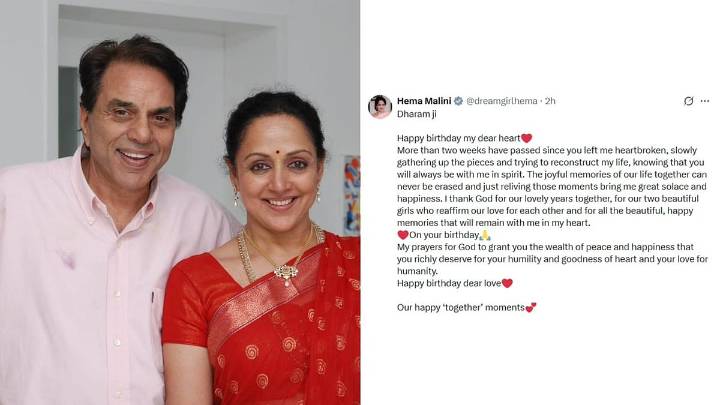 Hema Malini Pens Heartfelt Tribute to Dharmendra on His 90th Birth Anniversary