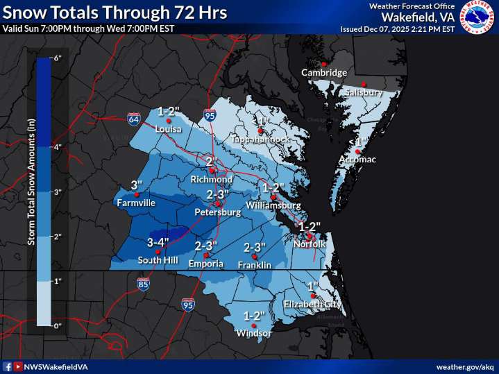 School closings, early dismissals due to snow forecast for Monday, Dec. 8