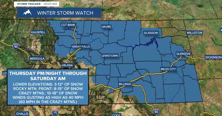 Falling temperatures and rain showers switching to snow showers on Thursday