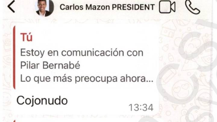 Mazón respondió "cojonudo" a Pradas el día de la dana. Esta es la conversación completa