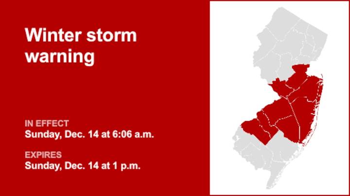 Update: Winter storm warning in place for 7 N.J. counties until Sunday afternoon