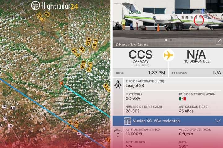 El espacio aéreo venezolano está vacío, salvo vuelos locales… ¡y un avión de la Fuerza Aérea de México!