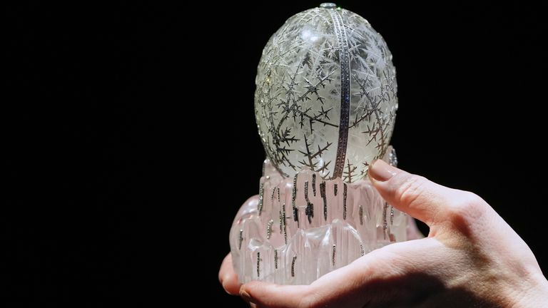 Faberge egg, set with 4,500 diamonds, sells in London for world record £22.9m