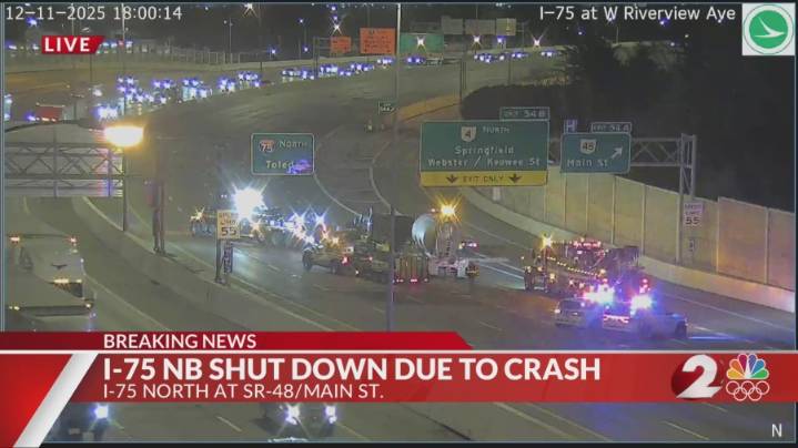 All lanes closed on I-75NB in Dayton