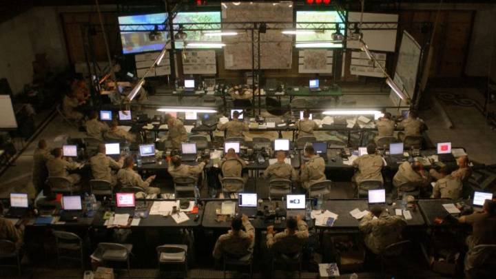 What happens inside a command center during a military strike?