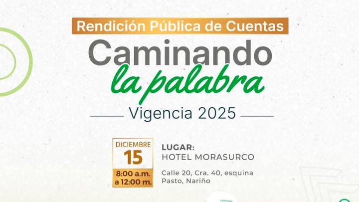Gobernación de Nariño realizará Audiencia Pública de Rendición de Cuentas el próximo 15 de diciembre