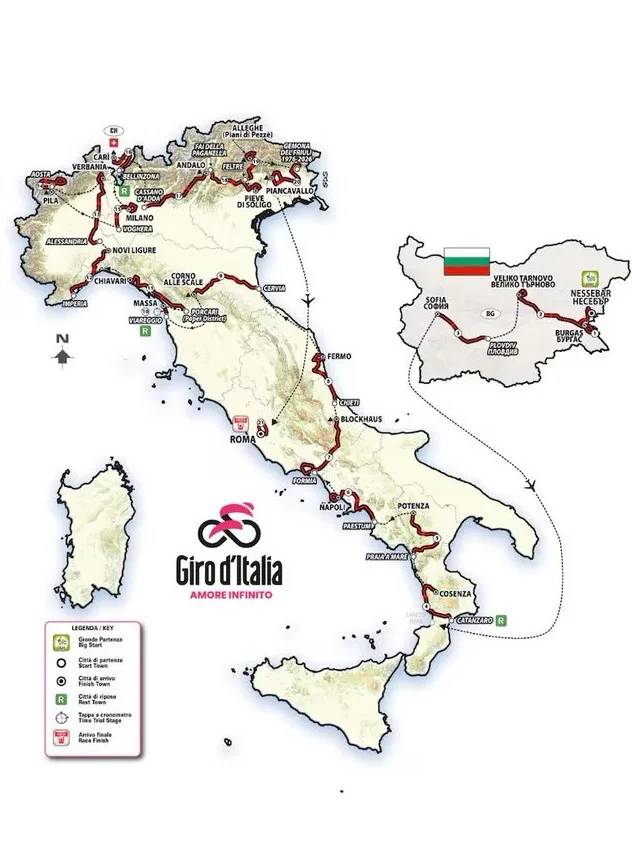 El recorrido del Giro 2026: todos los perfiles