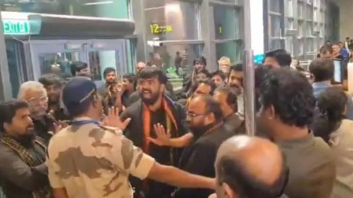 Ayyappa Devotees Protest at Shamshabad airport as IndiGo Cancels Flight