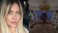 Wanda Nara sorprendió con una impactante decoración navideña en su hogar: 7 árboles, fotos familiares y destellos