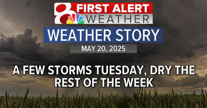 Forecast: A few storms Tuesday, dry the rest of the week