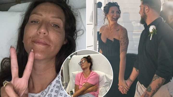 Newlyweds unable to romp on wedding night after bride's 'gym injury' EXPLODED in her groin leaving her hours from death