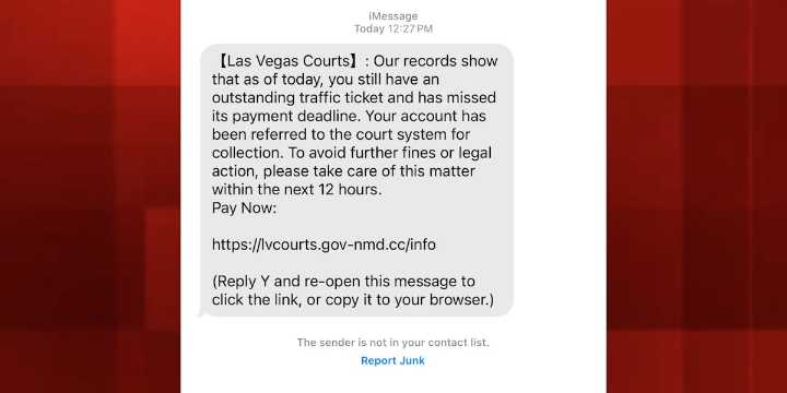 City of Las Vegas, Clark County issue warning about court scam texts