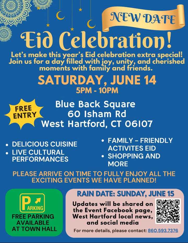 Updated, New Date: Celebrate Unity and Joy at West Hartford’s Eid Festival