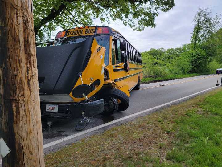 Teenaged driver was on phone before crashing into school bus in Lunenburg, police say