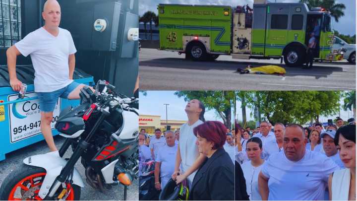 Familiares y amigos dan emotiva despedida a cubano fallecido en accidente de moto en Miami