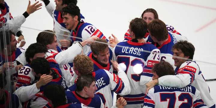 US wins ice hockey world championship gold with 1-0 OT win against Switzerland
