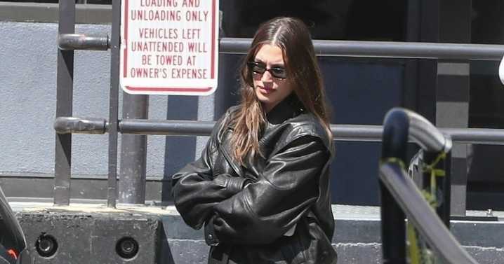 Hailey Bieber Flys Solo in a Rock ’n’ Roll Grandpa Outfit