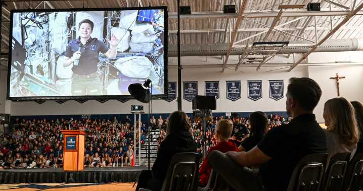Spokane’s own astronaut Anne McClain answers kids’ burning questions aboard the ISS in live video chat with 1,300 students, ‘You can do anything from Spokane’