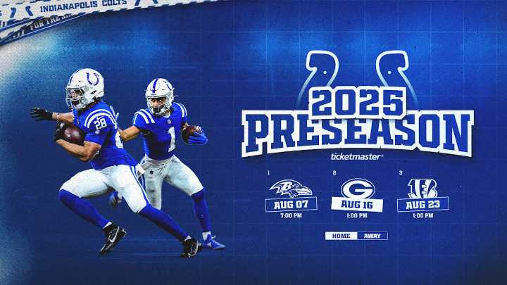Colts announce opponents, dates for 2025 preseason games