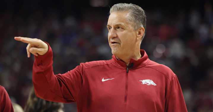 Arkansas head coach John Calipari spotted at Thunder vs. Timberwolves Game 4
