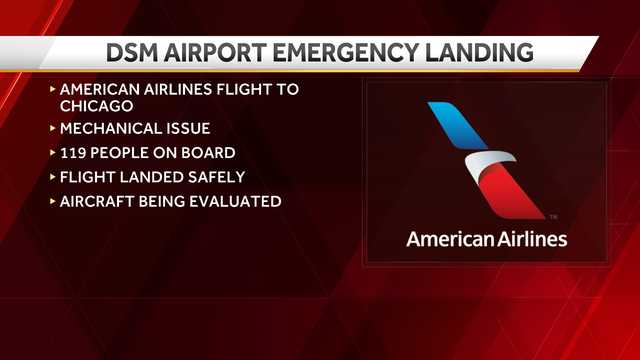 American Airlines flight makes emergency landing at DSM