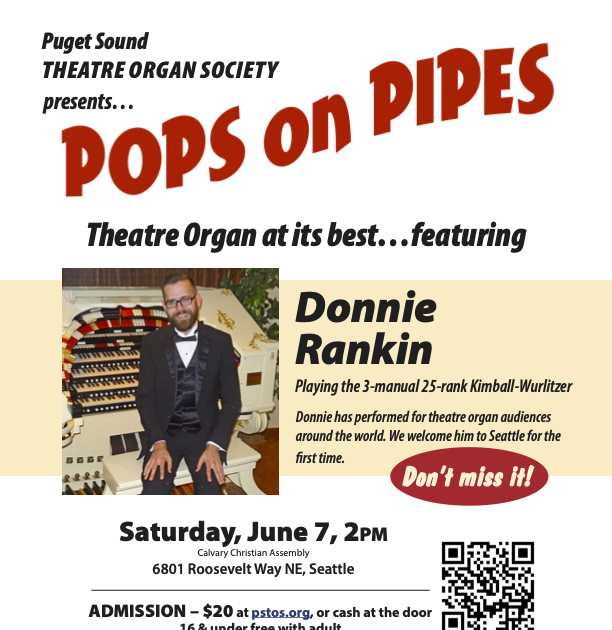 Pops on Pipes - organ concert June 7, 2025
