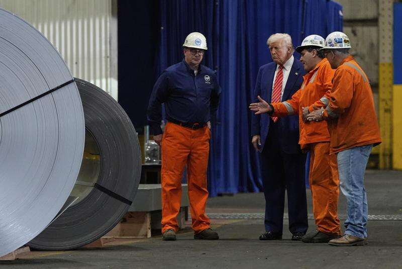Trump tells U.S. steelworkers he’s going to double tariffs on foreign steel from 25% to 50%