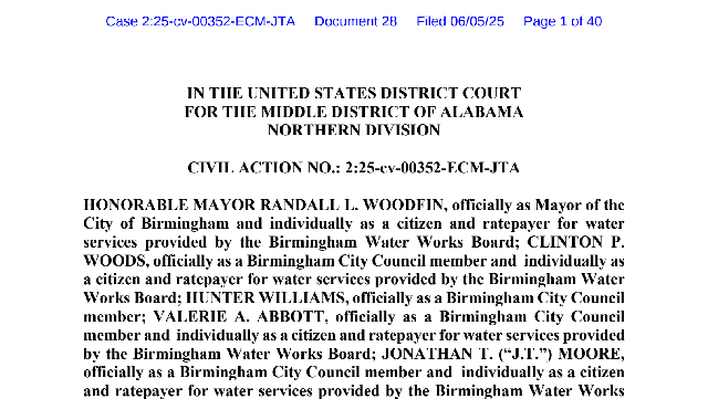 Birmingham files amended complaint over water board control law