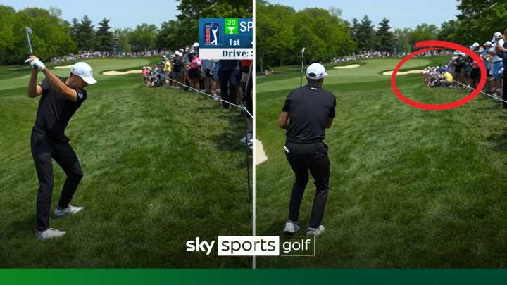 Jordan Spieth shot just misses spectators at Memorial Tournament!