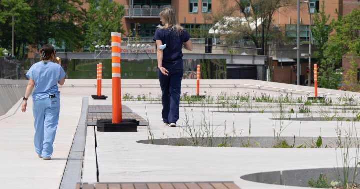 New Montreal square lined with orange cones after reports of tripping, injuries