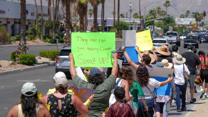 Protestors speak out against June 6 immigration raids in Cathedral City