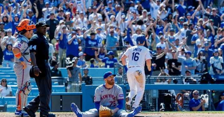 Conforto comes through, Dodgers rally in 8th for 6-5 victory abetted by Mets fielding mishap