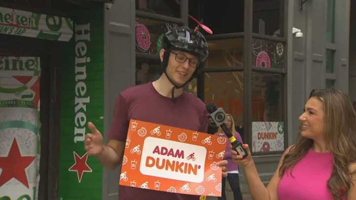 Man biking to all 92 Dunkin’ locations in Boston to raise money for multiple sclerosis research