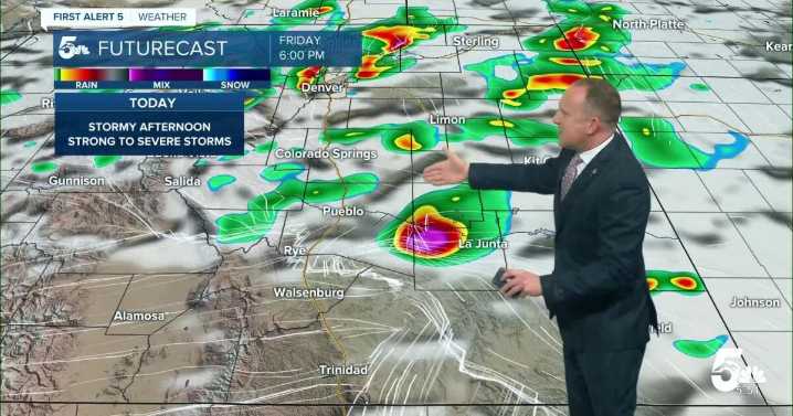 Thunderstorms Friday will bring the potential for large hail and damaging gusts
