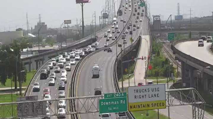 I-10 West reopens after a major multi-vehicle accident on the Highrise Bridge